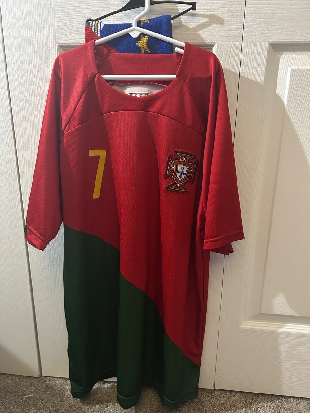 Portugal Red & Green Soccer Jersey with Number 7 - Ronaldo